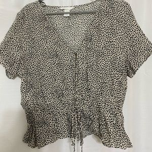 H&M Button up Animal Print Blouse